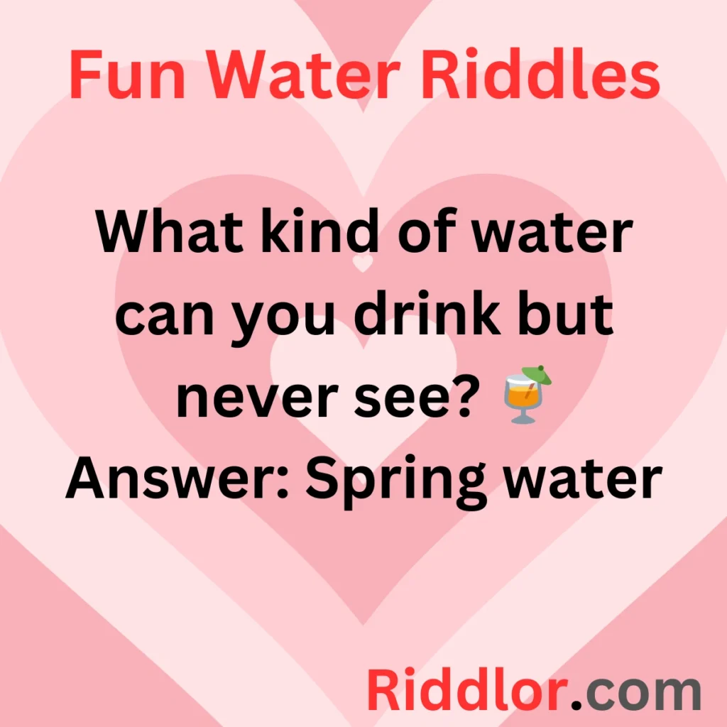 Fun Water Riddles for Adults